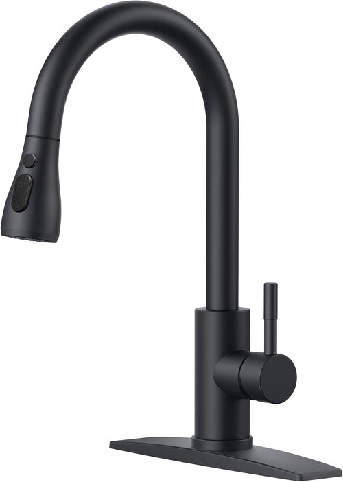 Black Pull-Down Kitchen Faucet