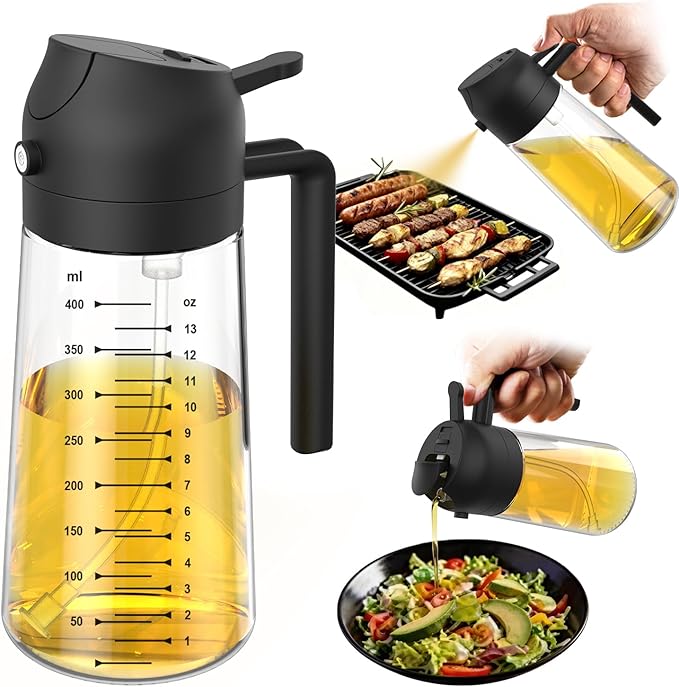 Kitchen’s Point 16oz / 470ml Glass Oil Sprayer &amp; Dispenser