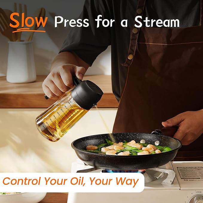 Kitchen’s Point 16oz / 470ml Glass Oil Sprayer &amp; Dispenser