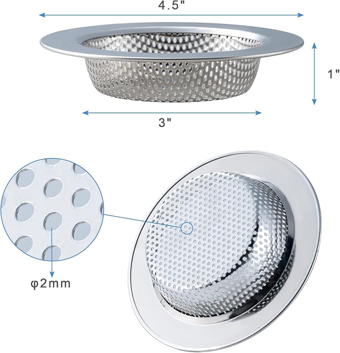 Kitchen’s Point 2-Piece Stainless Steel Sink Strainer