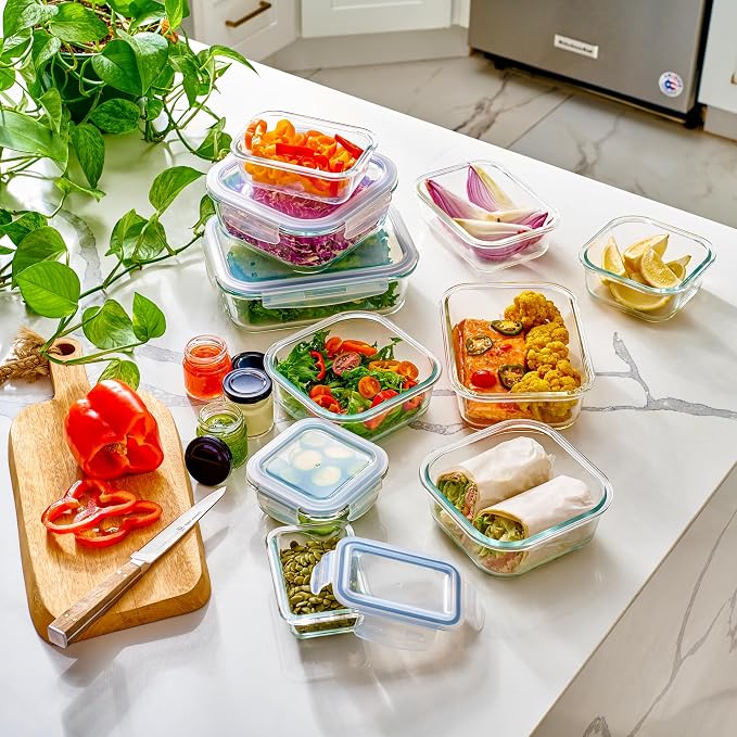 40-Piece Glass Food Storage Containers Set