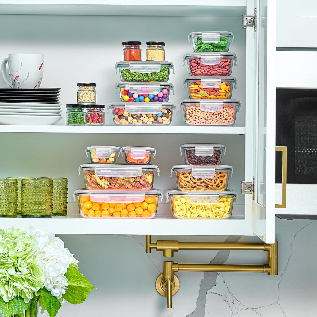 40-Piece Glass Food Storage Containers Set