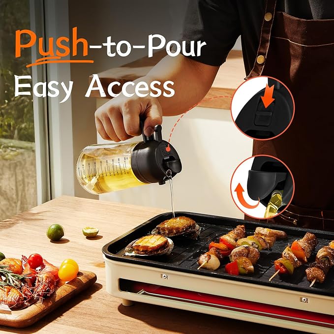 Kitchen’s Point 16oz / 470ml Glass Oil Sprayer &amp; Dispenser
